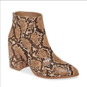 Steve Madden Julianna Pointed Toe Snake Booties